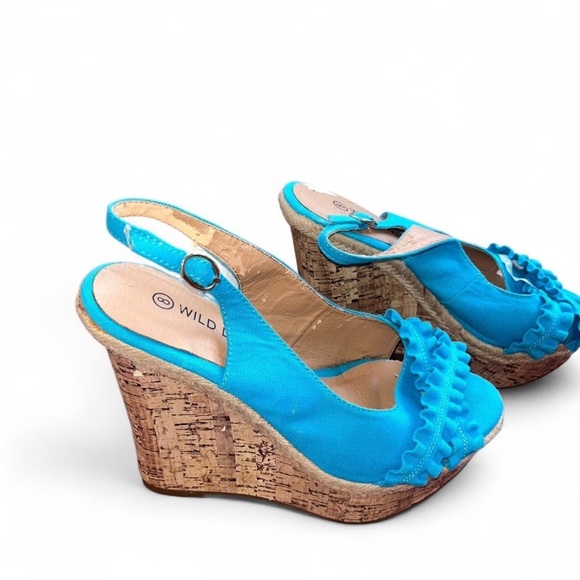 Blue Wedge Sandals - Picture 6 of 6